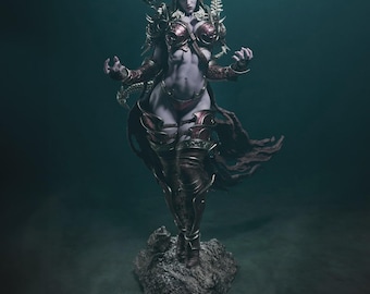 Figura de Sylvanas Brisaveloz: World of Warcraft / Estatua de resina impresa en 3D, pintada a mano