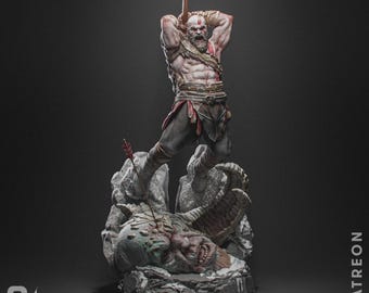 Figura de Kratos: God of War / Estatua de resina impresa en 3D, pintada a mano