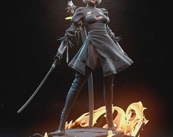 Figura 2B v2: Nier Automata / Estatua de resina impresa en 3D, pintada a mano