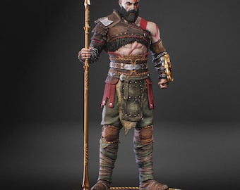Figura de Kratos V2: God of War / Estatua de resina impresa en 3D, pintada a mano