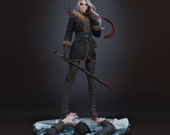 Figura de Ciri v3: The Witcher / Estatua de resina impresa en 3D, pintada a mano