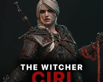 Figura de Ciri: The Witcher / Estatua de resina impresa en 3D, pintada a mano