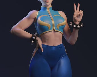 Chun Li Figure: Street Fighter | 3D Printed Resin Statue, Hand-Painted