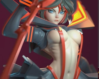 Ryuko Matoi Figure: Kill la Kill | Figurka z żywicy drukowana w 3D, malowana ręcznie