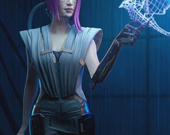 Songbird Figure: Cyberpunk 2077 | 3D Printed Resin Statue, Hand-Painted