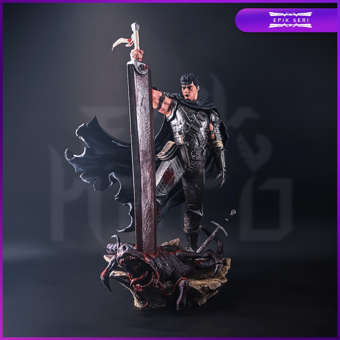 ベルセルク ガッツ フィギュア：14K樹脂、手描きスタチュー - Etsy 日本