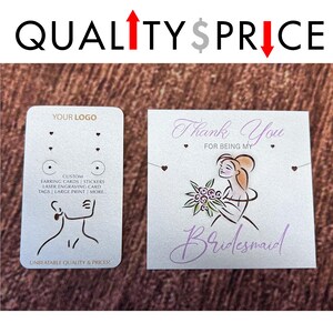 Engraving Custom Earring Display Cards - Quality Paper set of 90 2x3 Inch , Personalized Jewelry Packaging for Boutique Accessories