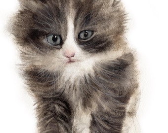 Aangepaste aquarel huisdierportret: handgeschilderd hond- of katmonument