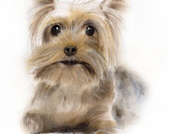 Aangepaste aquarel huisdierportret: handgeschilderd hond- of katmonument