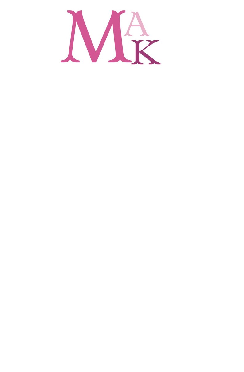 May include: The image features the letters "MAK" in varying shades of pink. The "M" is a bold, dark pink, while the "A" is a lighter pink, and the "K" is a medium pink. The letters are stylized and appear to be a logo or design element.