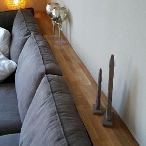 Wooden Behind Couch Table with Power Outlet & USB Ports, Slim Sofa Console Table, Rustic Over Couch Table, Behind Sofa Shelf with Charging