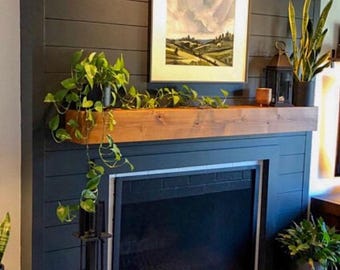 Jede Größe Kaminmantel - Kamin Regale - Kaminsims - dickes Kamin Schwimmregal - Naturholz Kaminmantel