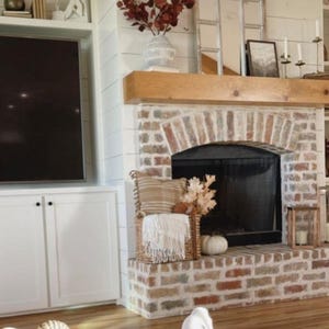 Any Size Fireplace Mantel -- Fireplace shelves - fireplace mantle - thick fireplace floating shelf - natural wood fireplace mantle