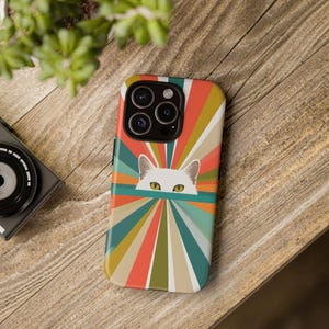 Colorful Cat Phone Case, Cat Lover Gift, Trendy Phone Cover, Cute Cat Case, Vibrant Pet Accessories, Unique Tech Decor