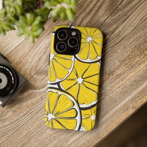 Lemon Slice Phone Case, Fun Citrus Phone Cover, Summer Vibe Accessory, Gift for Lemon Lovers, Bright & Cheery Tech Decor, Tough Phone Case