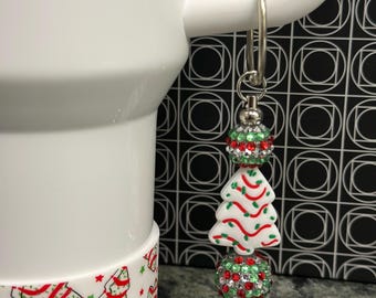 Pingente de canudo ou alça para copo Stanley/acessórios para bolo de árvore de Natal