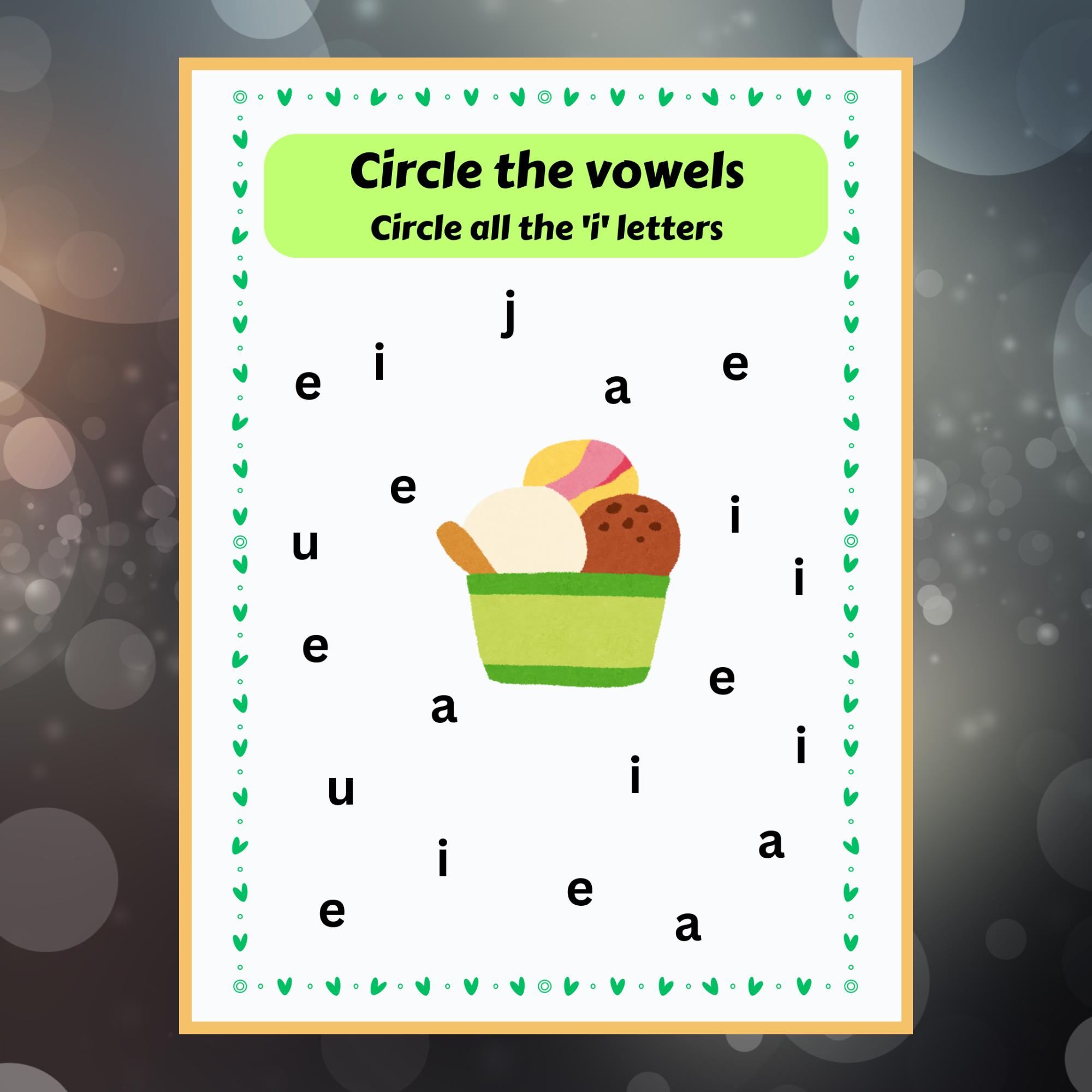 Vowel Activity Worksheets: Short Vowel Sounds Printables for Teaching