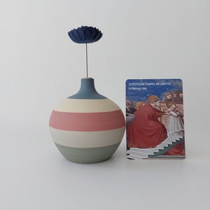 HANDMADE POLYCHROME POTTERY Vase | Floral Miniature Vase | Italian Oriental Vase | Antique Home Decor | Housewarming Gift for Mom