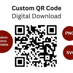 Custom QR code, Website, Social Media Page, Small Business, SVG PNG Digital Download