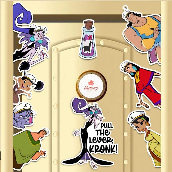 Personalized Pull The Lever Kronk! Magnet, Emperor's New Groove Magnet, Yzma Kronk Poison Disney Cruise Line magnet, Disney Wish Dream Magic