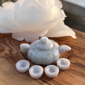 Tea for the Immortals – Burmese Jadeite Teapot & Cups Miniature Set