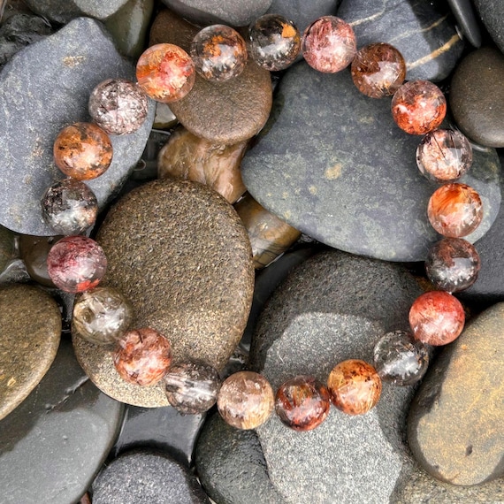 Scenic Garden Quartz Bracelet • Multi-Color Rutile Crystal Jewelry (8mm)