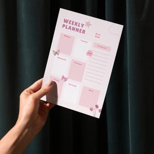 Weekly Schedule Planner for Women | Digital Download PDF | Feminine Printable Organizer | Simple & Stylish Weekly Layout
