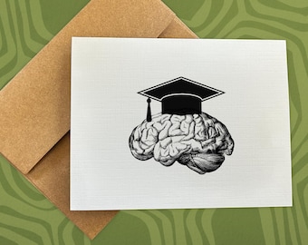 graduation card / brainy graduate / class of 2026 / gift for graduate / for high school grad / college grad / blank greeting card