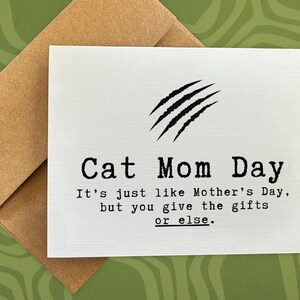 mother&#39;s day card / cat mom day / snarky card / cat mom / pet parent gift / funny mother&#39;s day card / sarcastic card / mama / mom card