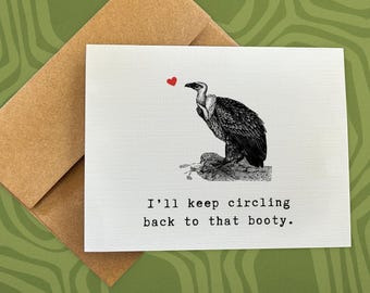 anniversary card / i'll keep circling back to that booty / greeting card for her / romantic card / funny anniversary card / blank card