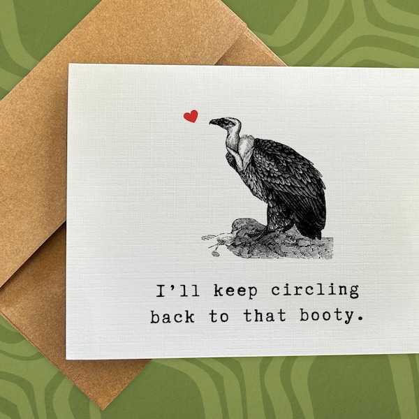 anniversary card / i'll keep circling back to that booty / greeting card for her / romantic card / funny anniversary card / blank card
