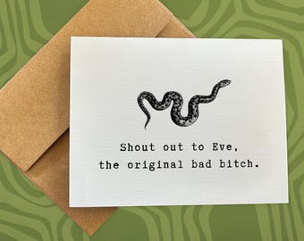 feminist card / shout out to eve, the original bad bitch / feminism card / female empowerment card / international women's day card