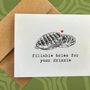 anniversary card / fillable holes for your drizzle / greeting card for him / romantic card / funny anniversary card / blank greeting card