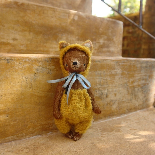 NEW PATTERN - 9 inch Bear in Fox's pants and cap by Sasha Pokrass