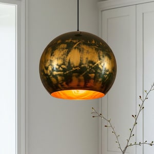 Oxidized Copper Dome Hanging Light ,Industrial Modern Copper lamp Patina,Dome Copper Pendant Lamp, Ceiling Dome Lamp,Farmhouse Pendant Light