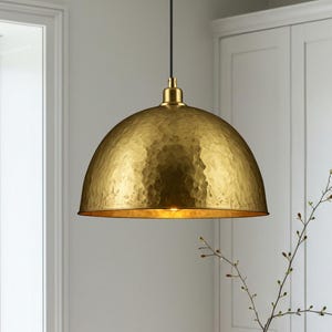 Luminária pendente de teto com cúpula de latão marroquino, luminária com cúpula de latão, luminária pendente, iluminação para ilha de cozinha, luminária pendente de latão