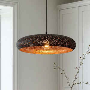 Hammered Dome Lamp, Moroccan Copper Ceiling DomeLamp, Chandelier Farmhouse Light, Handmade Pendant Light, Kitchen Island