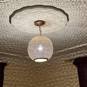 Suspension marocaine en laiton : éclairage décoratif fait main