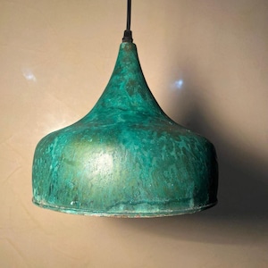 Oxidized pendant Copper Patina Light,Copper Patina Lamp, Hanging Pendant Lighting, Kitchen Island Lighting, Ceiling Light Fixture
