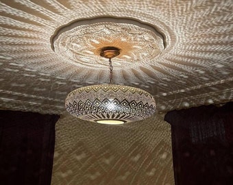 Moroccan Pendant Light: Handmade Brass Lampshade Lighting