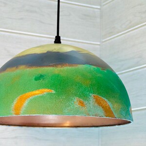Oxidized pendant Copper Patina Light,Copper Patina Lamp, Hanging Pendant Lighting, Kitchen Island Lighting, Ceiling Light Fixture