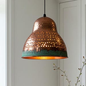 Handmade Green Patina Light , Hanging Dome Lamp , Copper Dome Pendant Lamp, kitchen island Light,Copper Dome Lamp