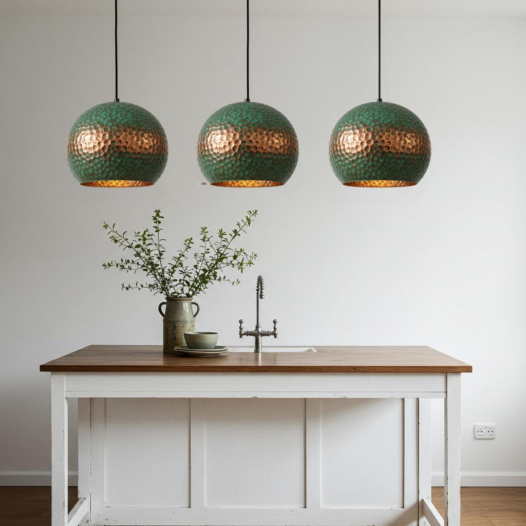 アンティーク グリーンドーム型 ペンダントライト グリーン・緑系