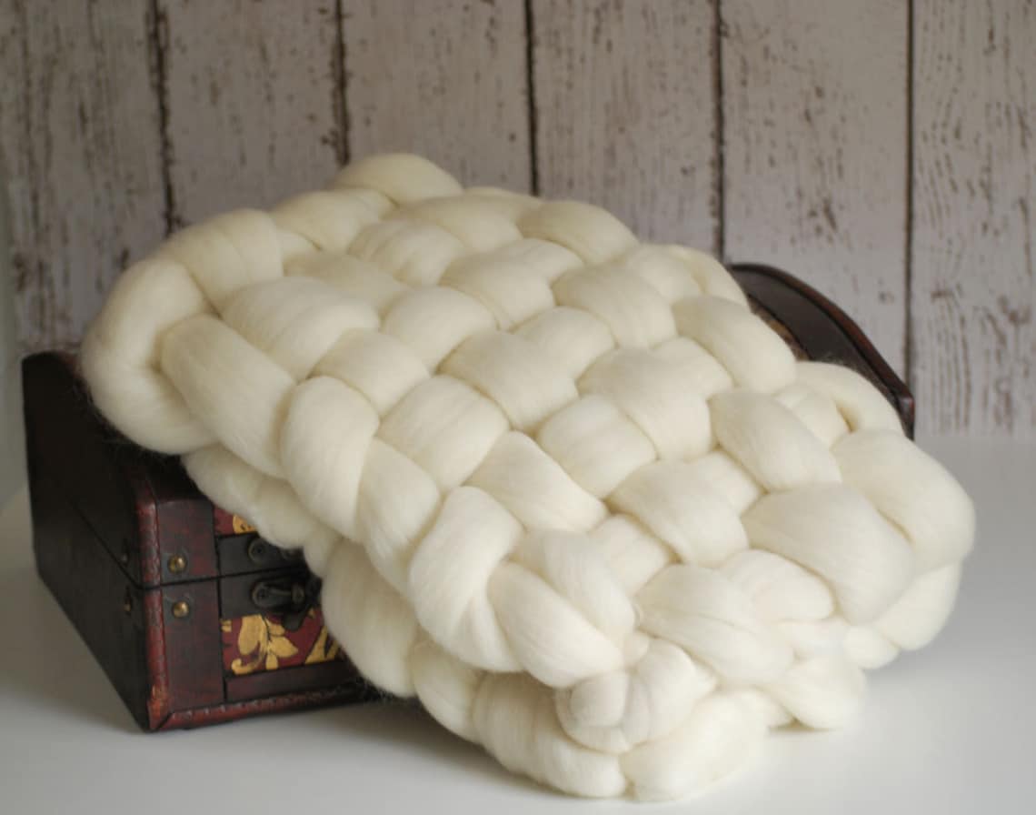 Merino Mini Blanket Newborn Photography Prop Hand Woven Etsy