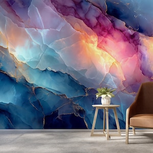 Carta da parati colorata, colori neon, decorazioni artistiche per carta da parati, carta da parati artistica, arte murale colorata per la casa, splendida arte a colori, armonia di colori, intelligenza artificiale per la casa