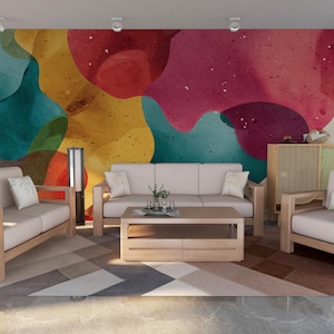 Carta da parati staccabile e adesiva, arte colorata, arte murale Love Color, carta da parati personalizzata, carta da parati luminosa, carta da parati contemporanea, decorazioni artistiche per la casa