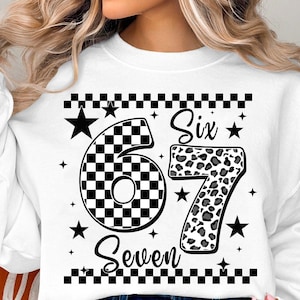 Six Seven 67 Png Svg Png, Funny Meme 67 Svg