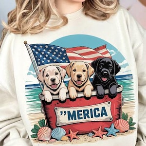 Patriotic Labrador Png, Labrador Png, Fourth of July Png, Kids Patriotic Png