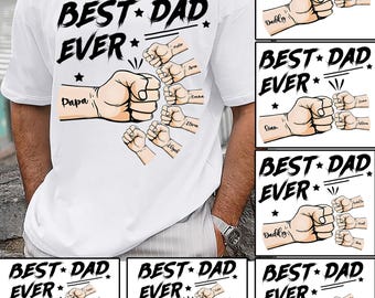 1-6 Fist Bump Father&#39;s Day Bundle Png/Svg ,Toddler Kid Best Dad Ever Fist Bump Svg, Png