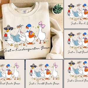 12 Back to School Goose Png Bundle, Coquette Teacher First Day of School Png, Preppy Floral Sublimation Png, Pre-k 1st/2nd/3rd/4th Grade Png